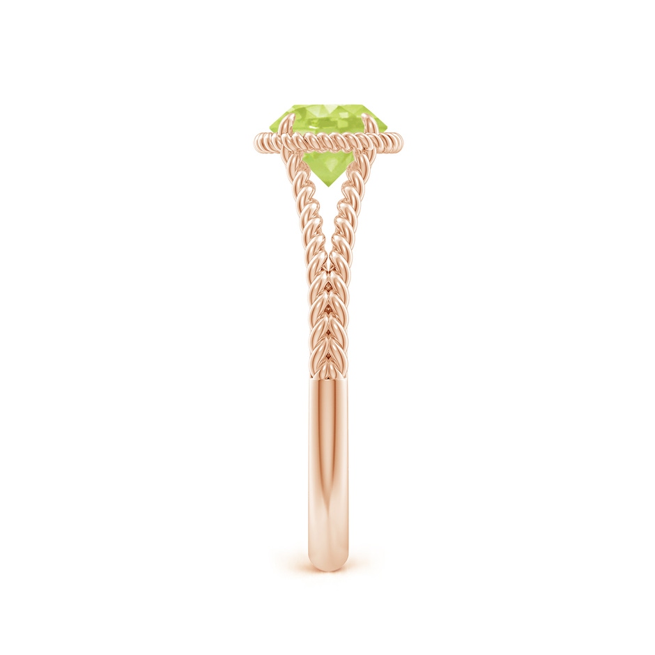 6mm A Peridot Twist Rope Split Shank Ring in Rose Gold side-2