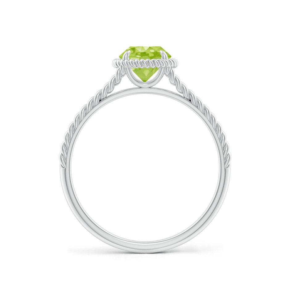 6mm AA Peridot Twist Rope Split Shank Ring in White Gold side-1