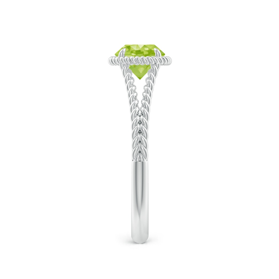6mm AA Peridot Twist Rope Split Shank Ring in White Gold side-2