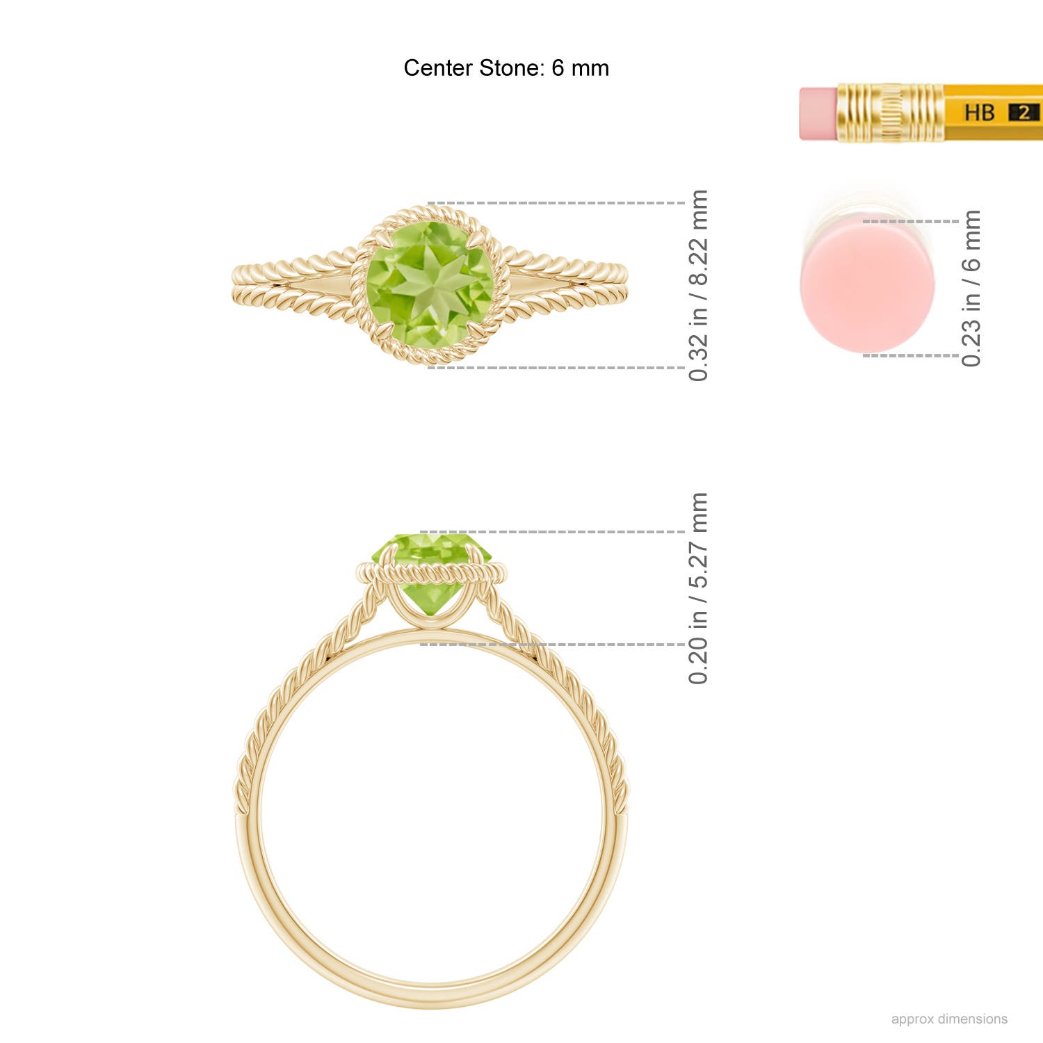 AA - Peridot / 0.95 CT / 14 KT Yellow Gold