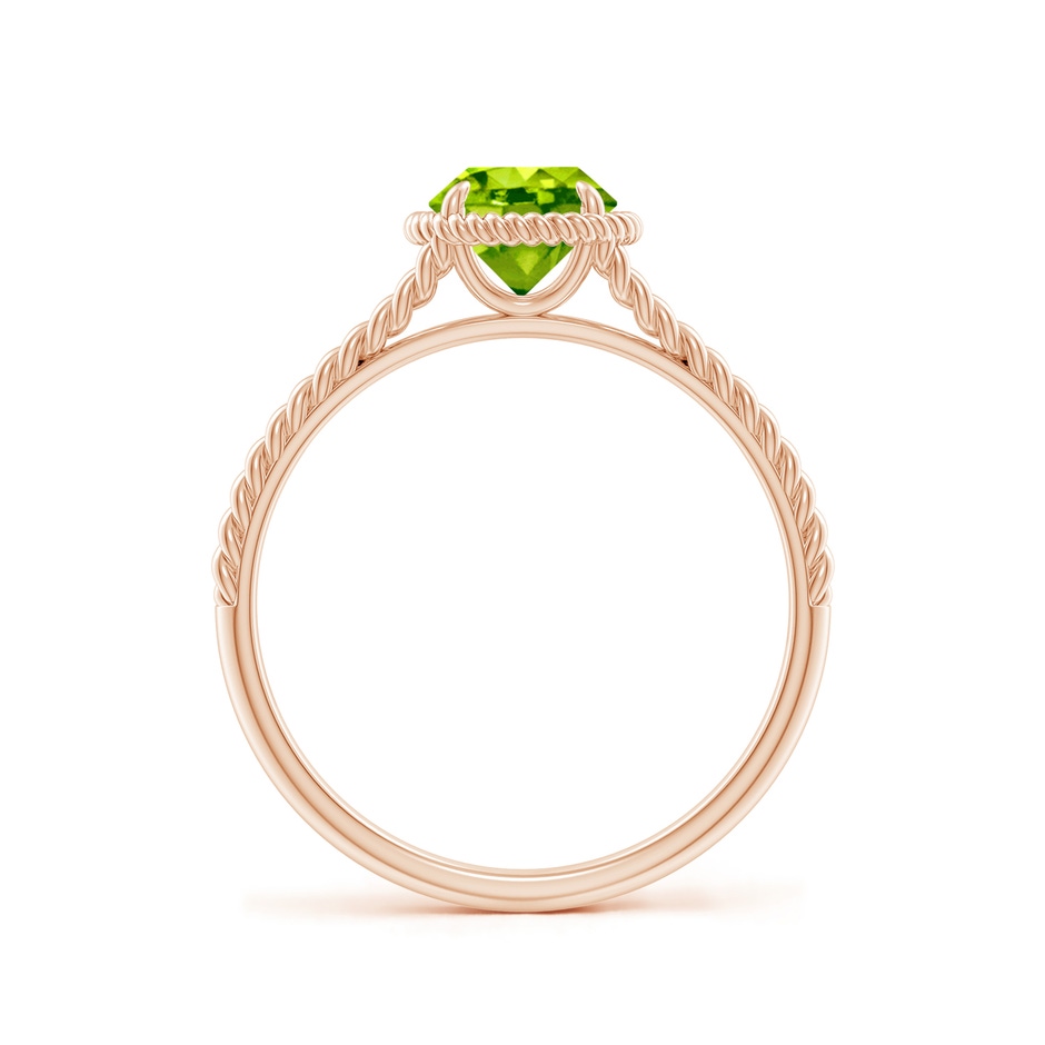 6mm AAA Peridot Twist Rope Split Shank Ring in Rose Gold side-1