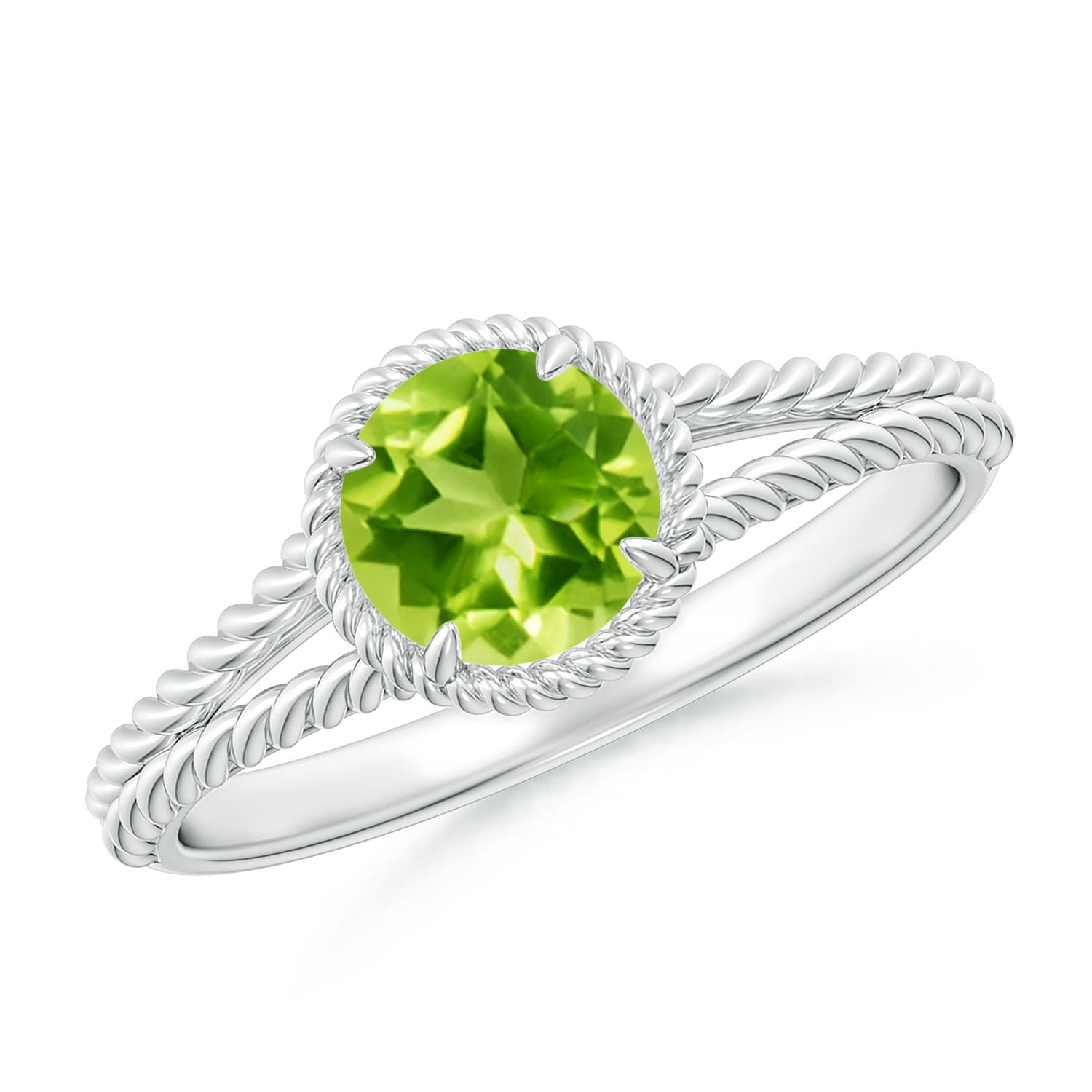 AAA - Peridot / 0.95 CT / 14 KT White Gold