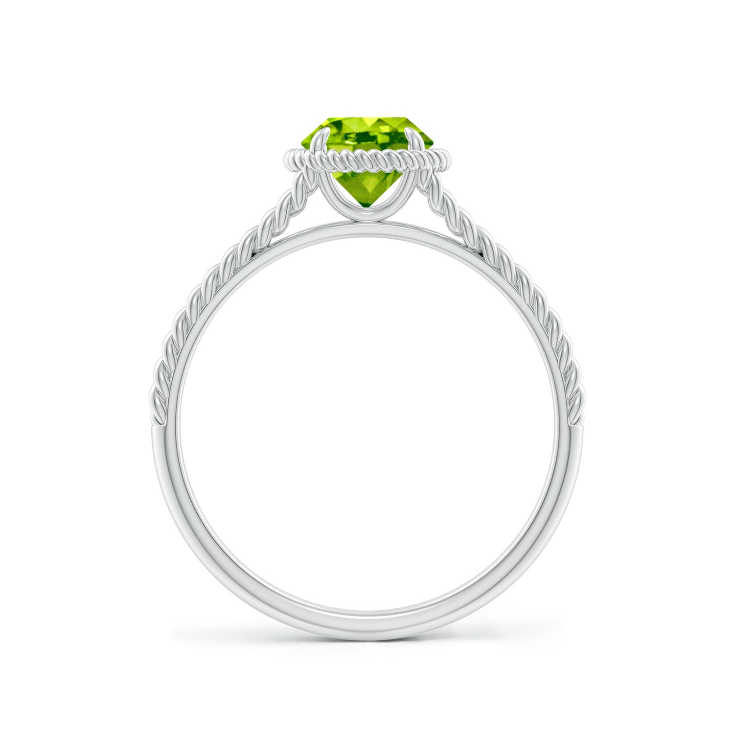 AAA - Peridot / 0.95 CT / 14 KT White Gold