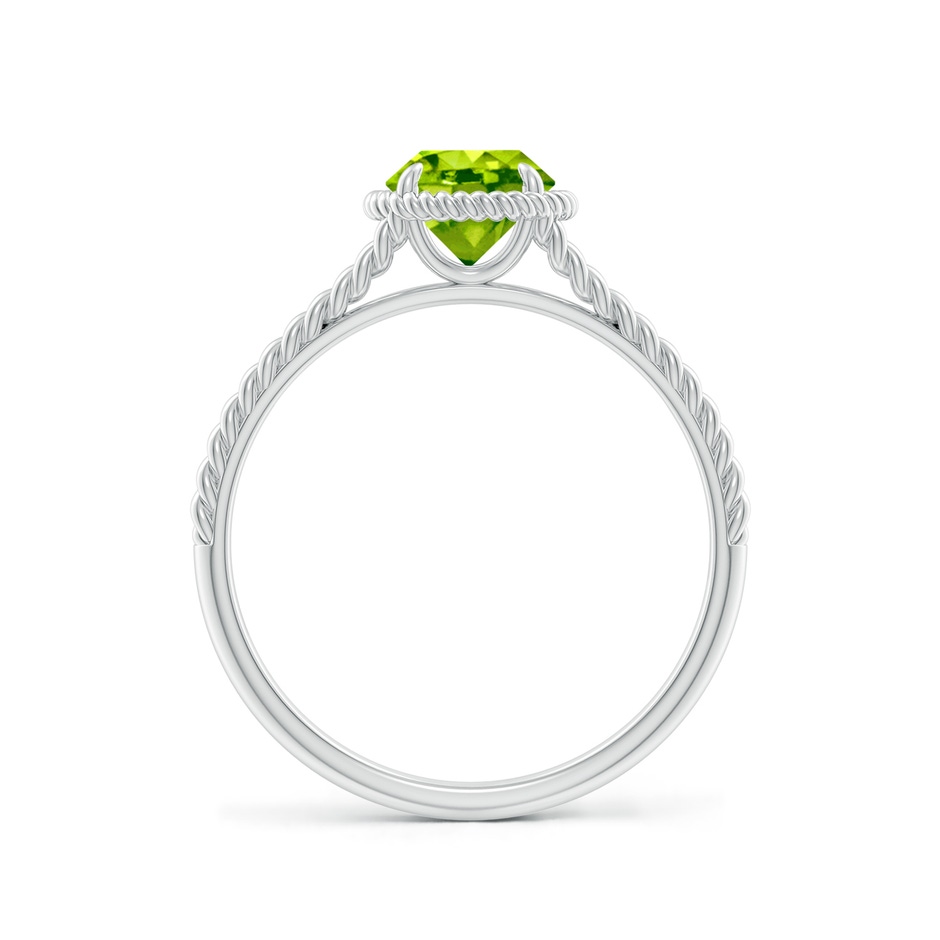 6mm AAA Peridot Twist Rope Split Shank Ring in White Gold side-1