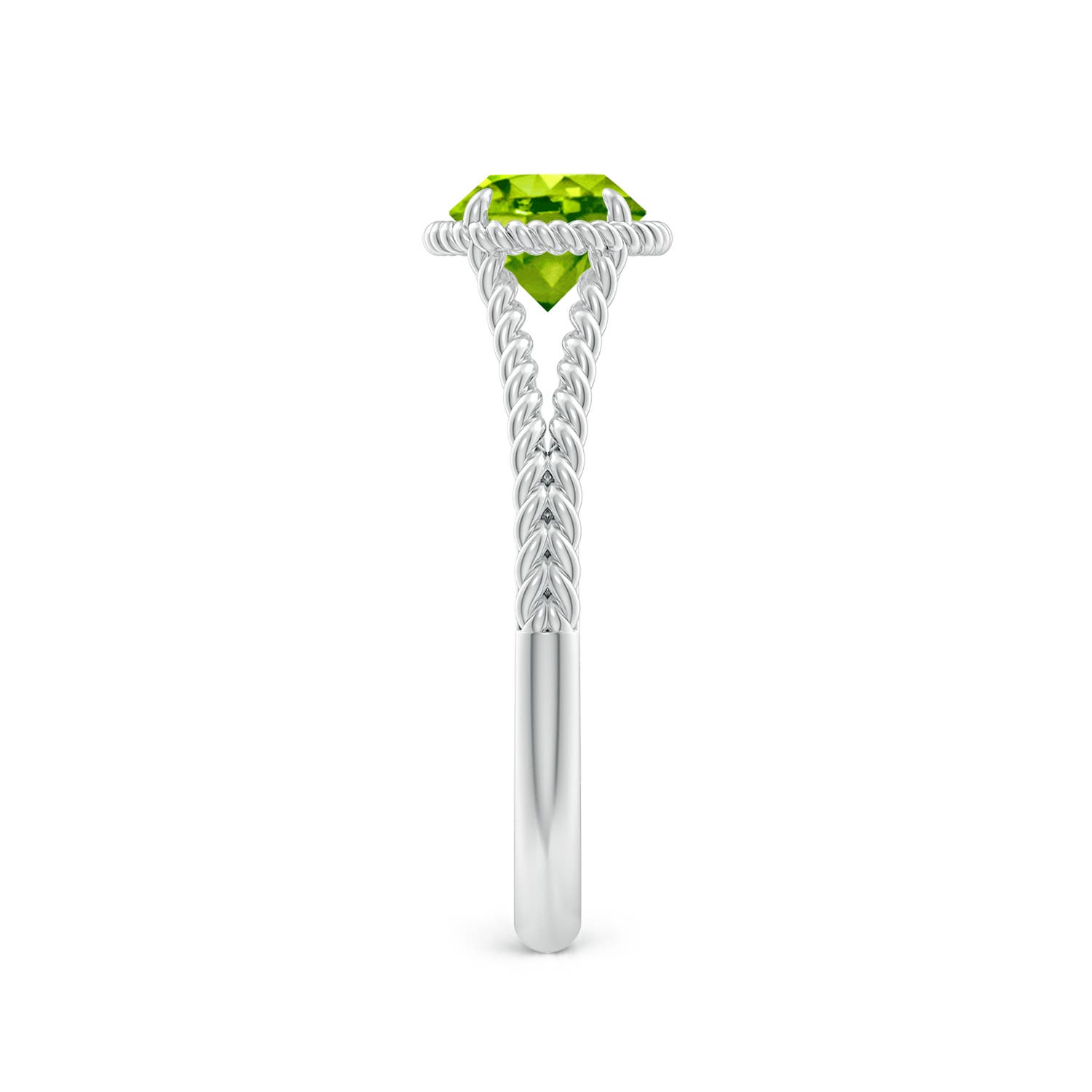 AAA - Peridot / 0.95 CT / 14 KT White Gold