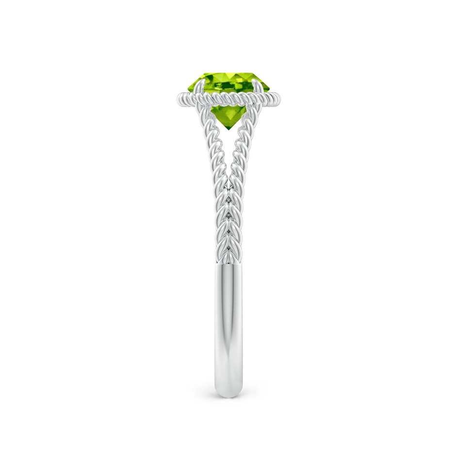 6mm AAA Peridot Twist Rope Split Shank Ring in White Gold side-2