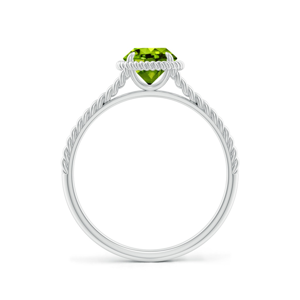 6mm AAAA Peridot Twist Rope Split Shank Ring in P950 Platinum - side_1