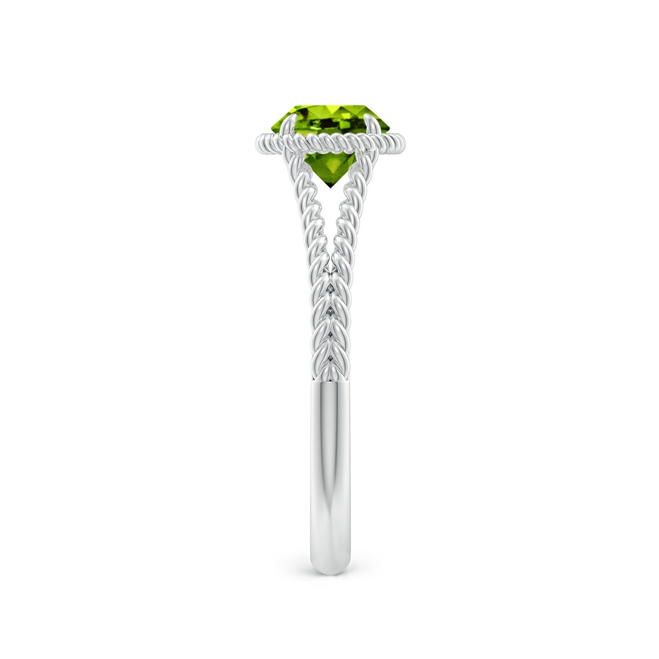 6mm AAAA Peridot Twist Rope Split Shank Ring in P950 Platinum side-2