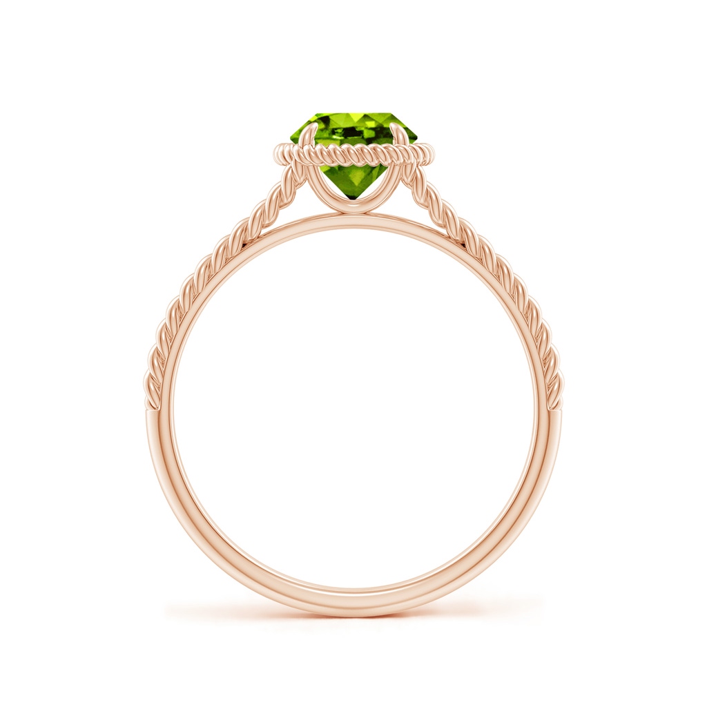 6mm AAAA Peridot Twist Rope Split Shank Ring in Rose Gold - side_1