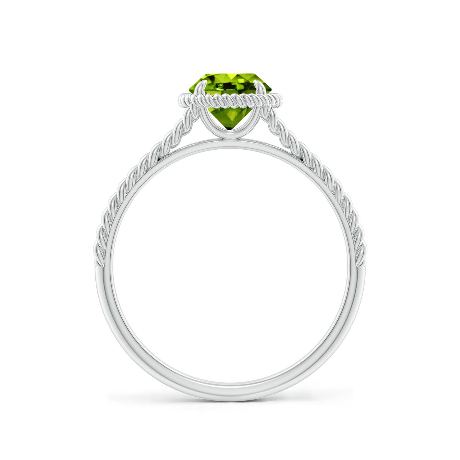 AAAA - Peridot / 0.95 CT / 14 KT White Gold