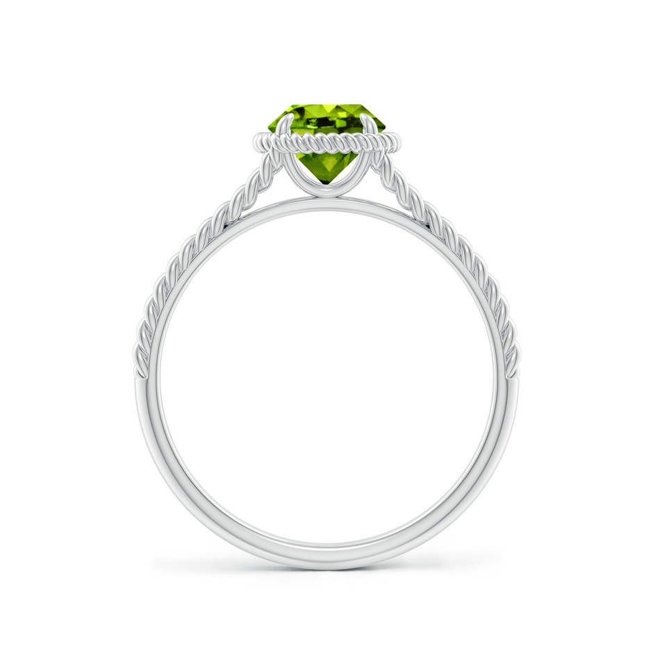 6mm AAAA Peridot Twist Rope Split Shank Ring in White Gold side-1
