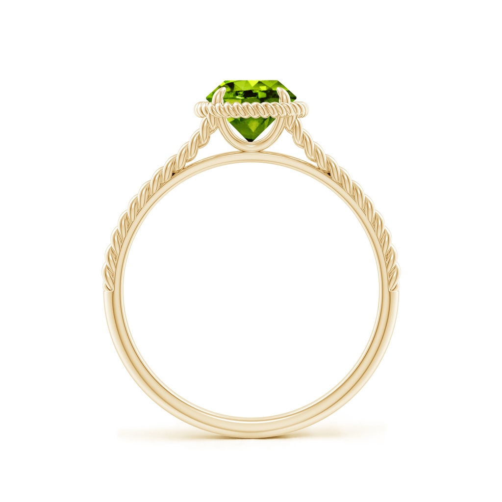 6mm AAAA Peridot Twist Rope Split Shank Ring in Yellow Gold - side_1