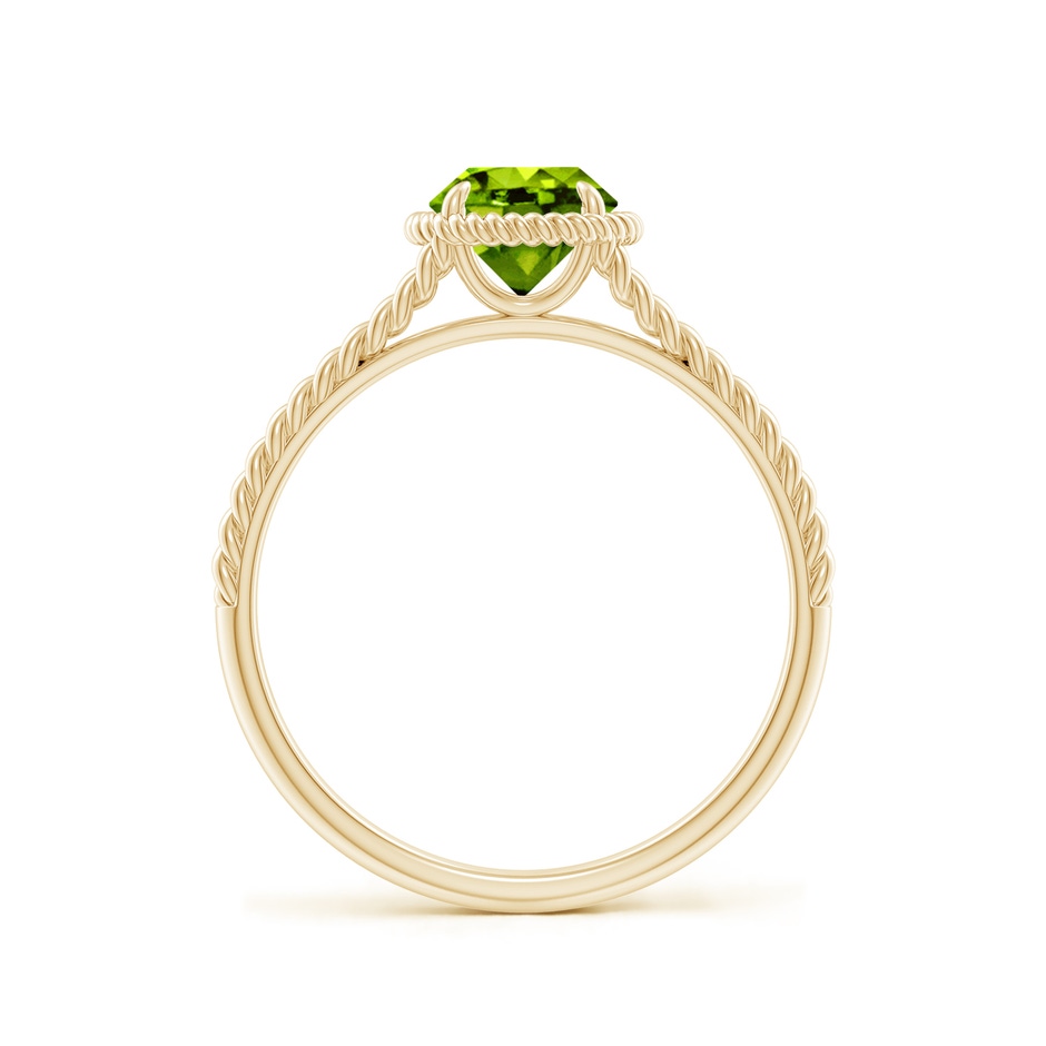 6mm AAAA Peridot Twist Rope Split Shank Ring in Yellow Gold side-1