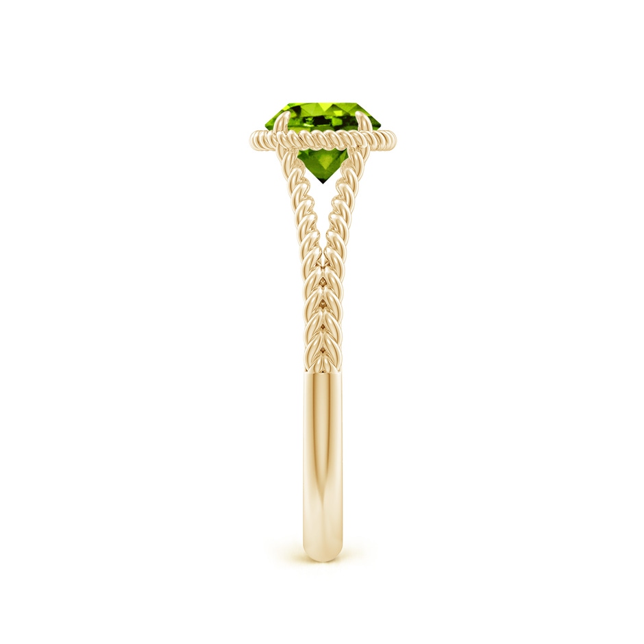 6mm AAAA Peridot Twist Rope Split Shank Ring in Yellow Gold side-2