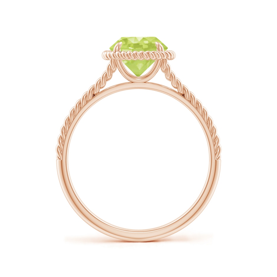7mm A Peridot Twist Rope Split Shank Ring in Rose Gold side-1