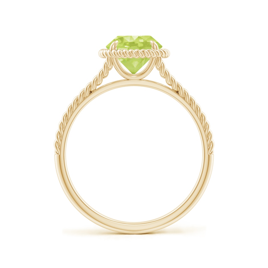 7mm A Peridot Twist Rope Split Shank Ring in Yellow Gold side-1