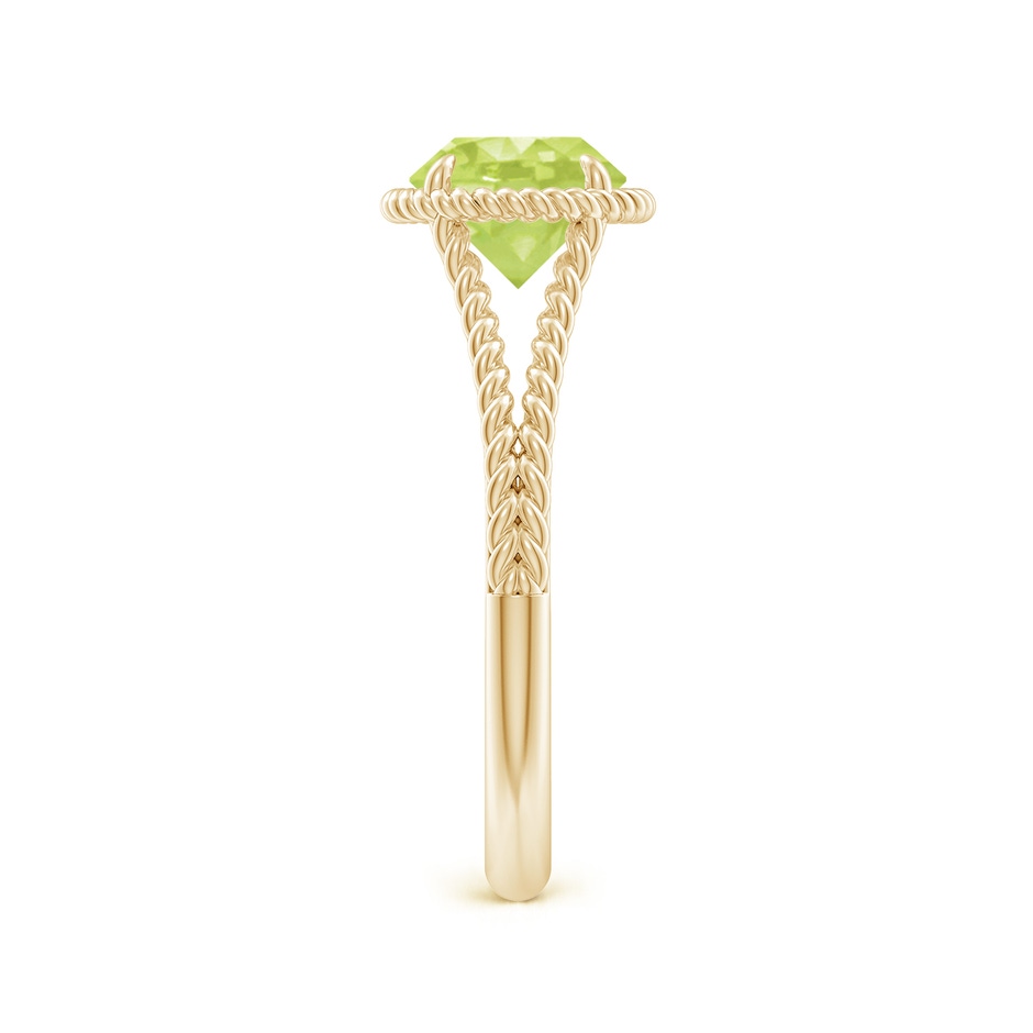 7mm A Peridot Twist Rope Split Shank Ring in Yellow Gold side-2