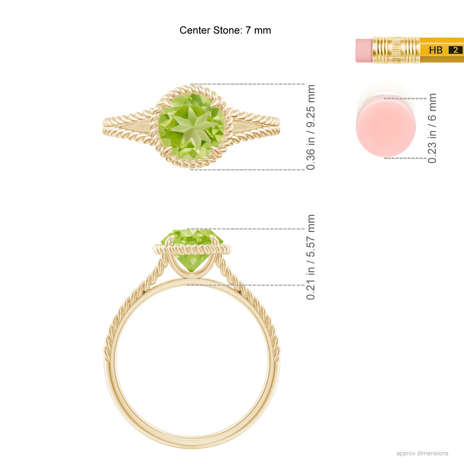 AA - Peridot / 1.4 CT / 14 KT Yellow Gold