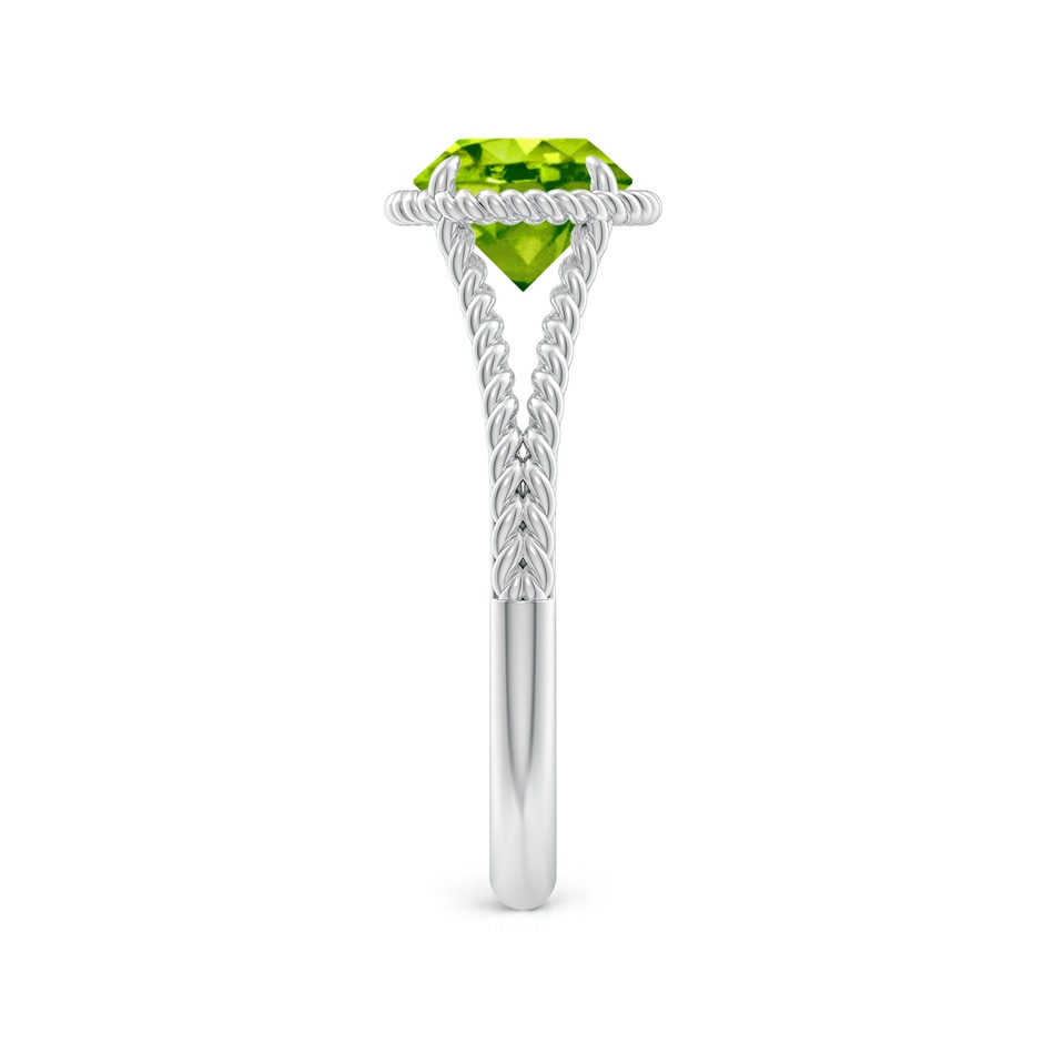 7mm AAA Peridot Twist Rope Split Shank Ring in White Gold side-2