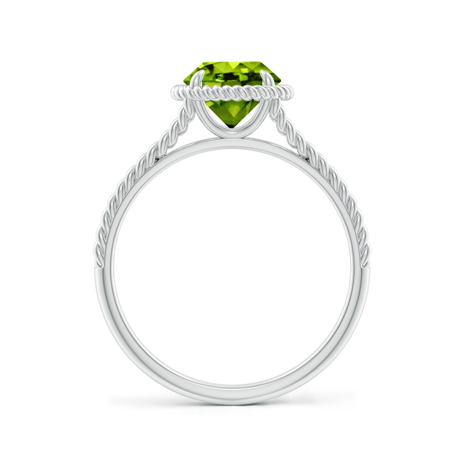 7mm AAAA Peridot Twist Rope Split Shank Ring in White Gold side-1