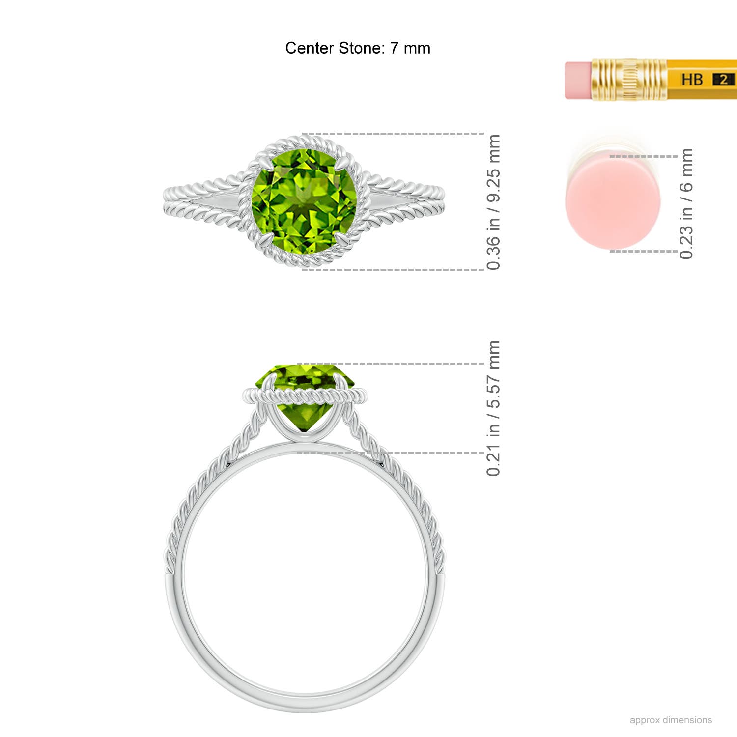 AAAA - Peridot / 1.4 CT / 14 KT White Gold