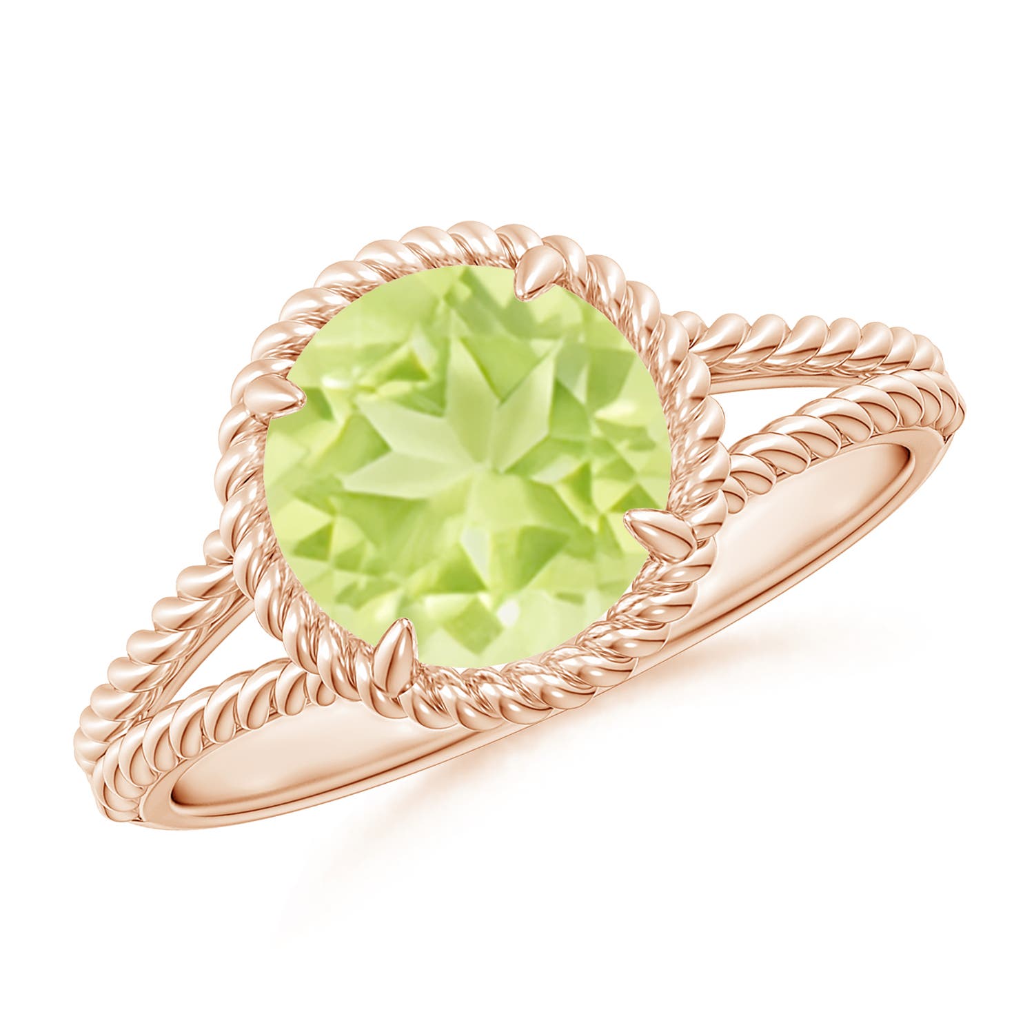 A - Peridot / 2 CT / 14 KT Rose Gold