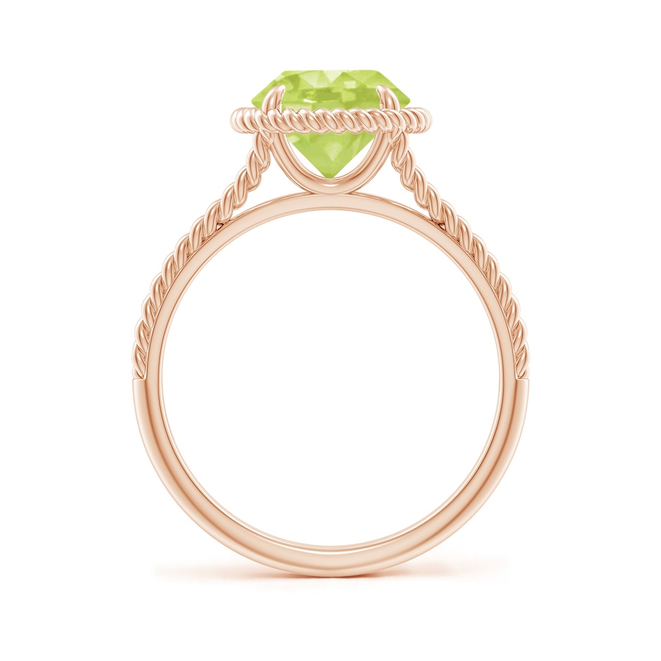 8mm A Peridot Twist Rope Split Shank Ring in Rose Gold side-1
