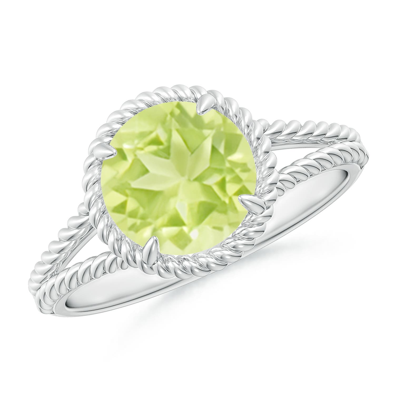 A - Peridot / 2 CT / 14 KT White Gold