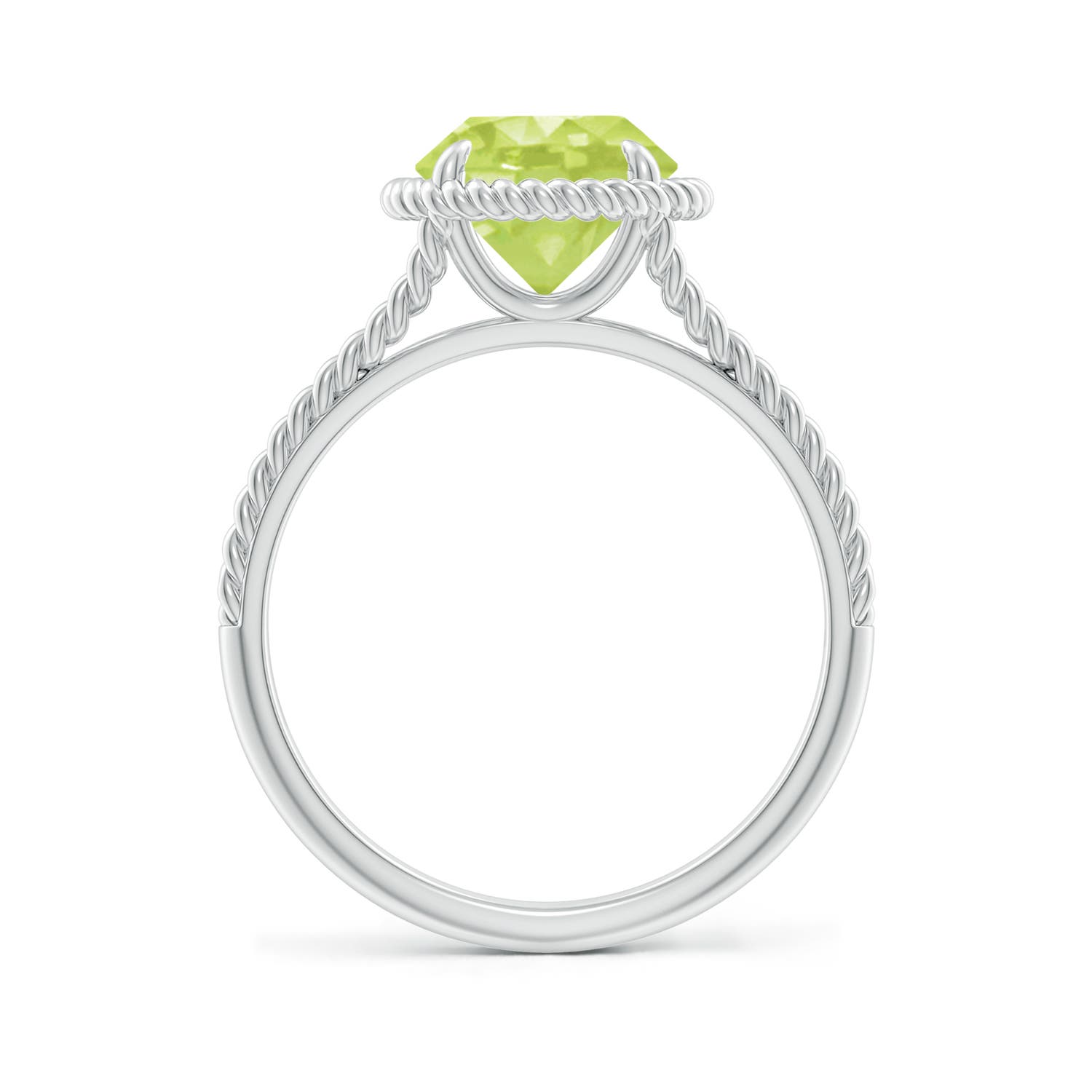 A - Peridot / 2 CT / 14 KT White Gold