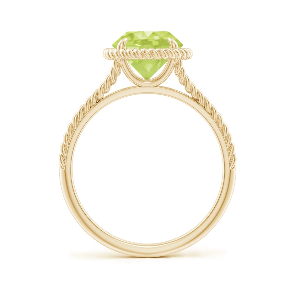8mm A Peridot Twist Rope Split Shank Ring in Yellow Gold side-1
