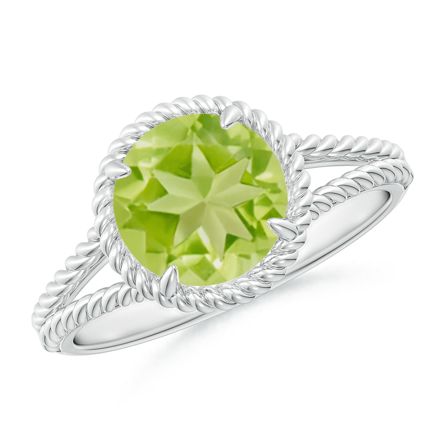 AA - Peridot / 2 CT / 14 KT White Gold