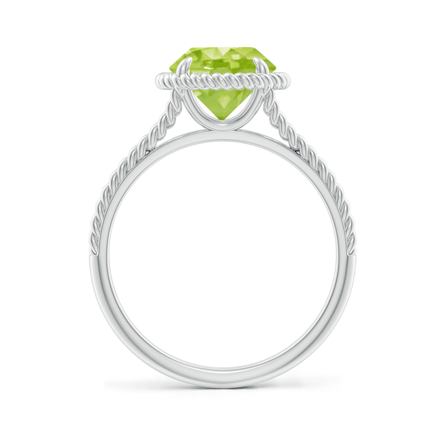 AA - Peridot / 2 CT / 14 KT White Gold