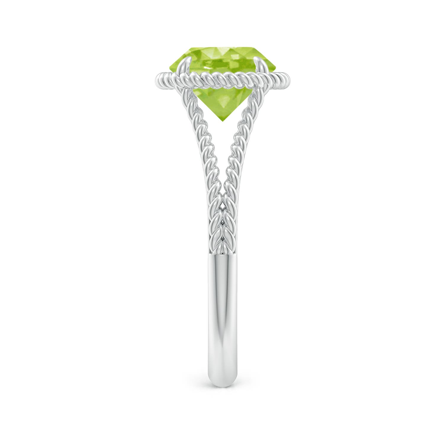 AA - Peridot / 2 CT / 14 KT White Gold