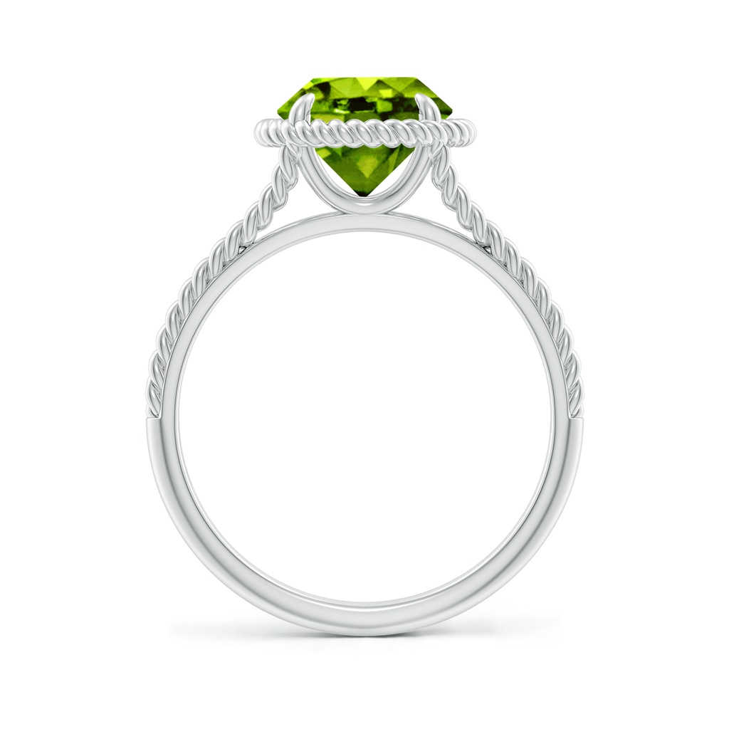 8mm AAAA Peridot Twist Rope Split Shank Ring in White Gold - side_1