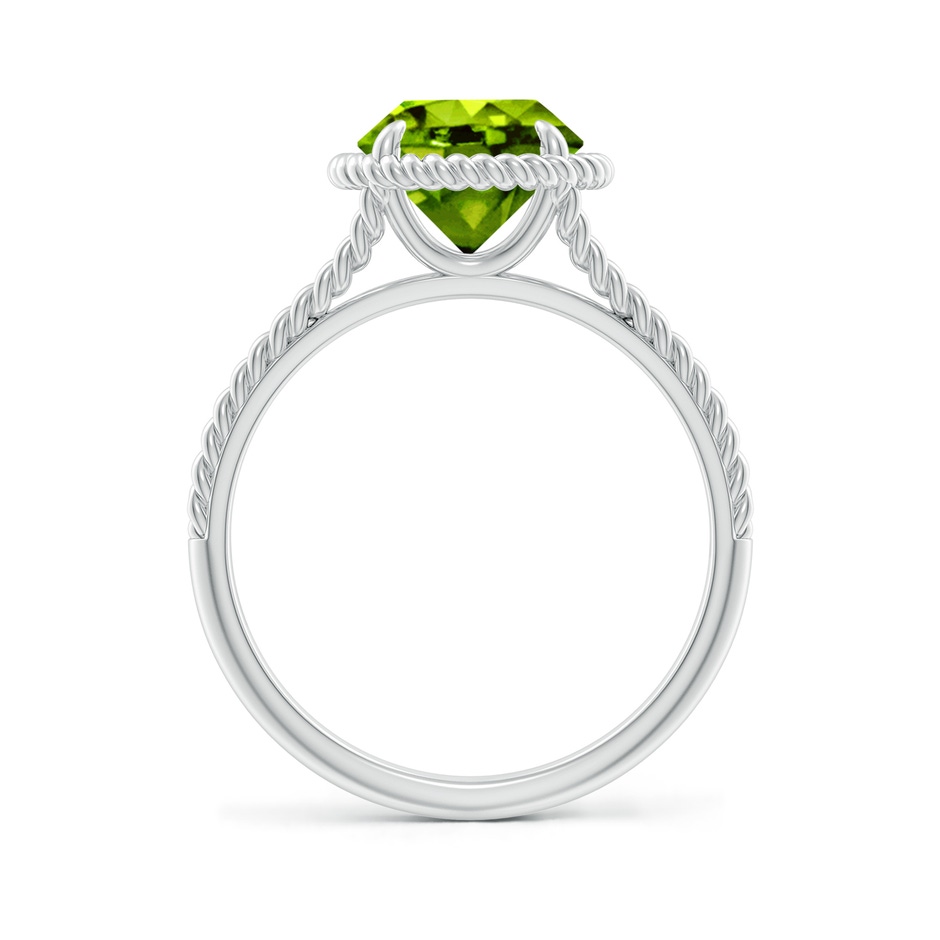 8mm AAAA Peridot Twist Rope Split Shank Ring in White Gold side-1