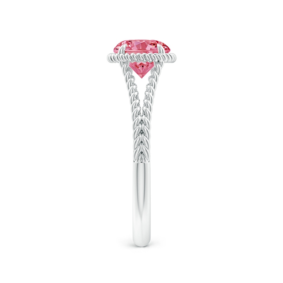 6.4mm AAAA Fancy Intense Pink Diamond Twist Rope Split Shank Ring in White Gold side 299