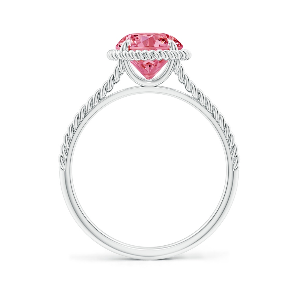 7.4mm AAAA Fancy Intense Pink Diamond Twist Rope Split Shank Ring in White Gold - side 199