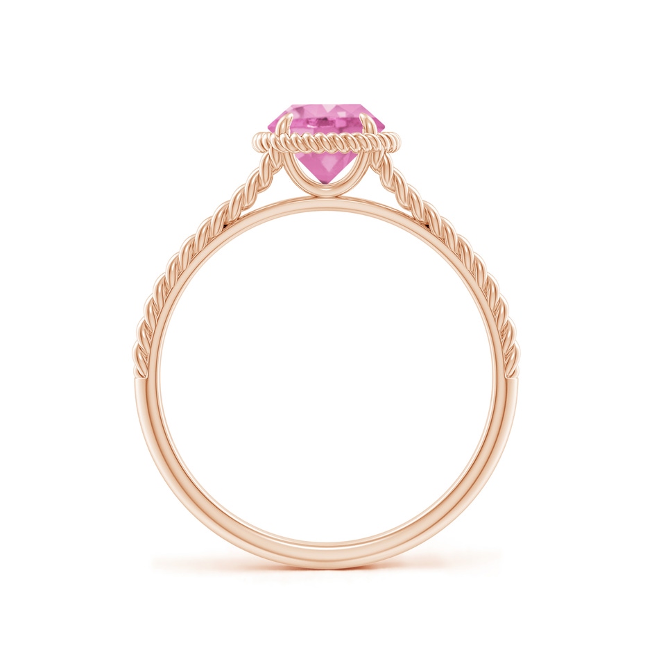 6mm A Pink Sapphire Twist Rope Split Shank Ring in Rose Gold side-1