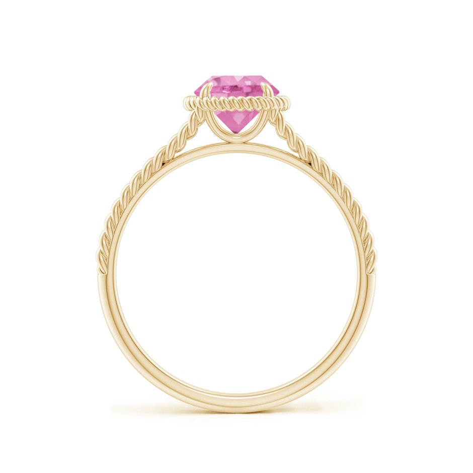 6mm A Pink Sapphire Twist Rope Split Shank Ring in Yellow Gold side-1