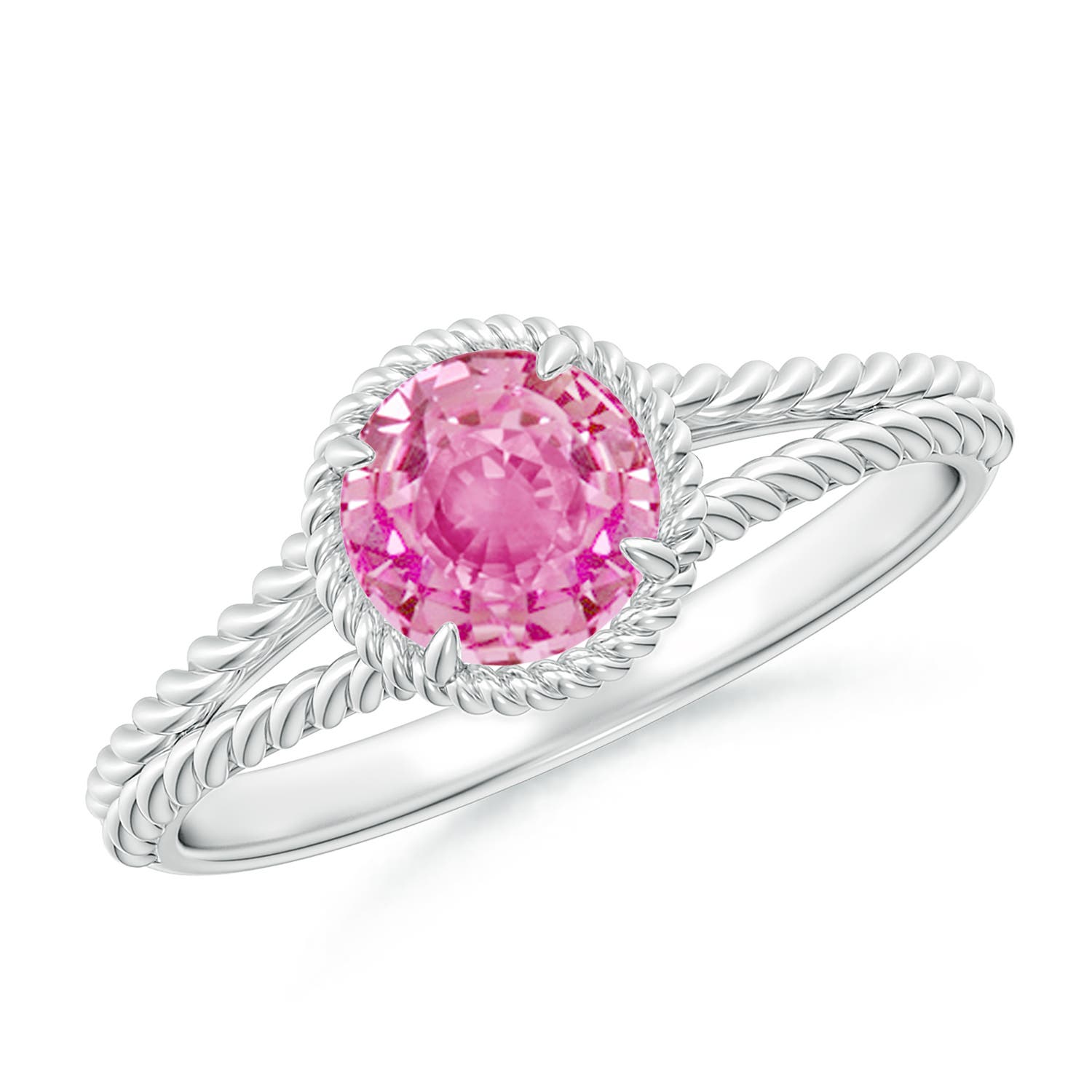 AA - Pink Sapphire / 1 CT / 14 KT White Gold