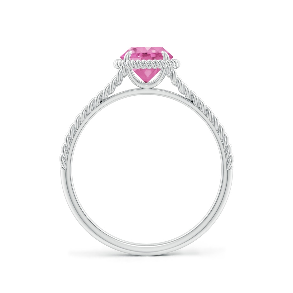 6mm AA Pink Sapphire Twist Rope Split Shank Ring in White Gold side-1