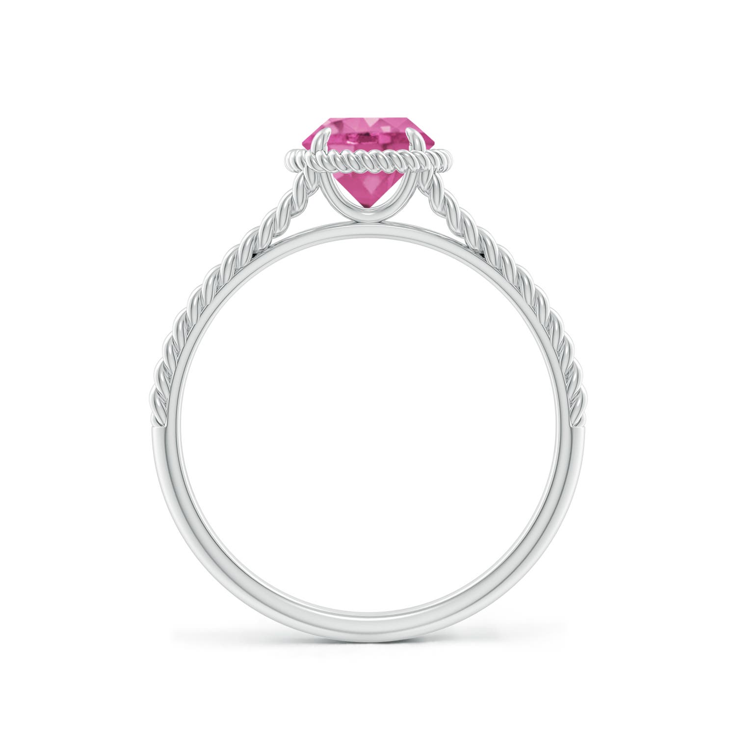 AAA - Pink Sapphire / 1 CT / 14 KT White Gold