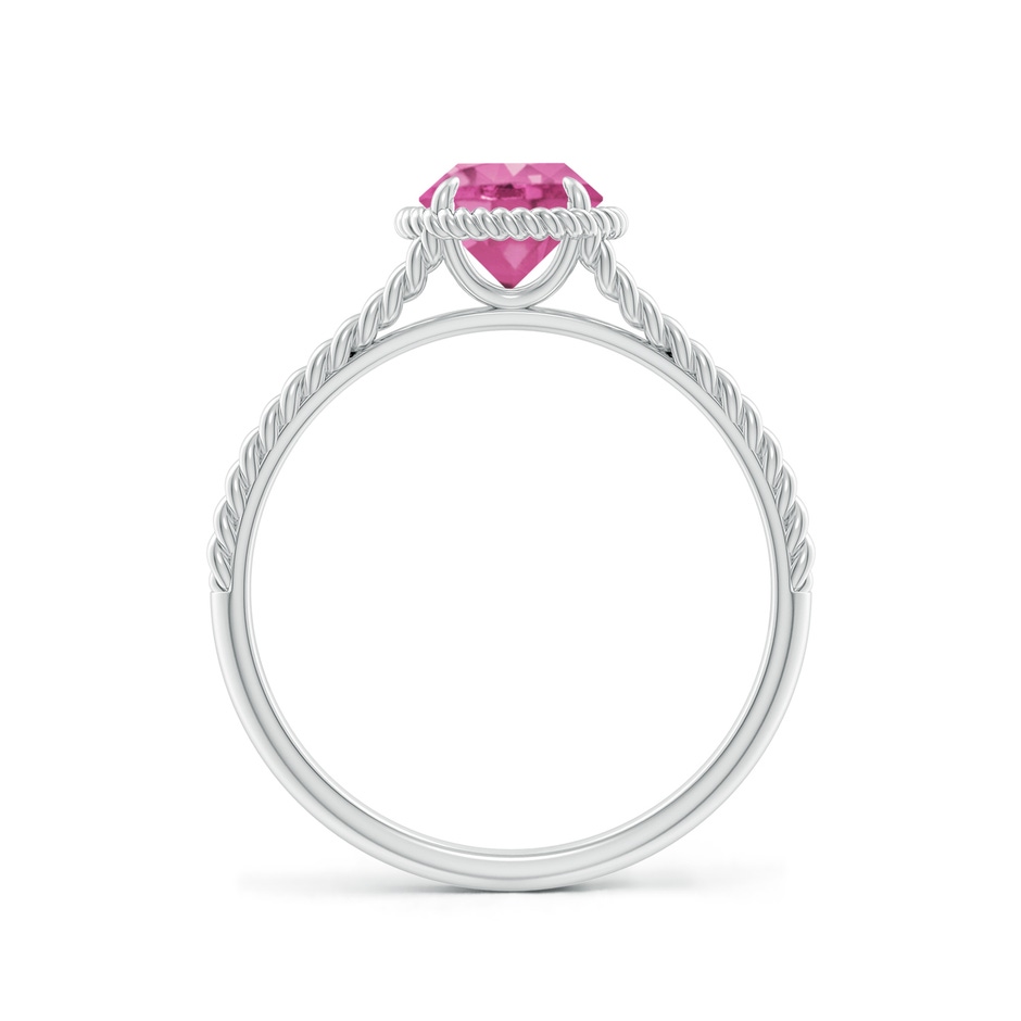6mm AAA Pink Sapphire Twist Rope Split Shank Ring in White Gold side-1