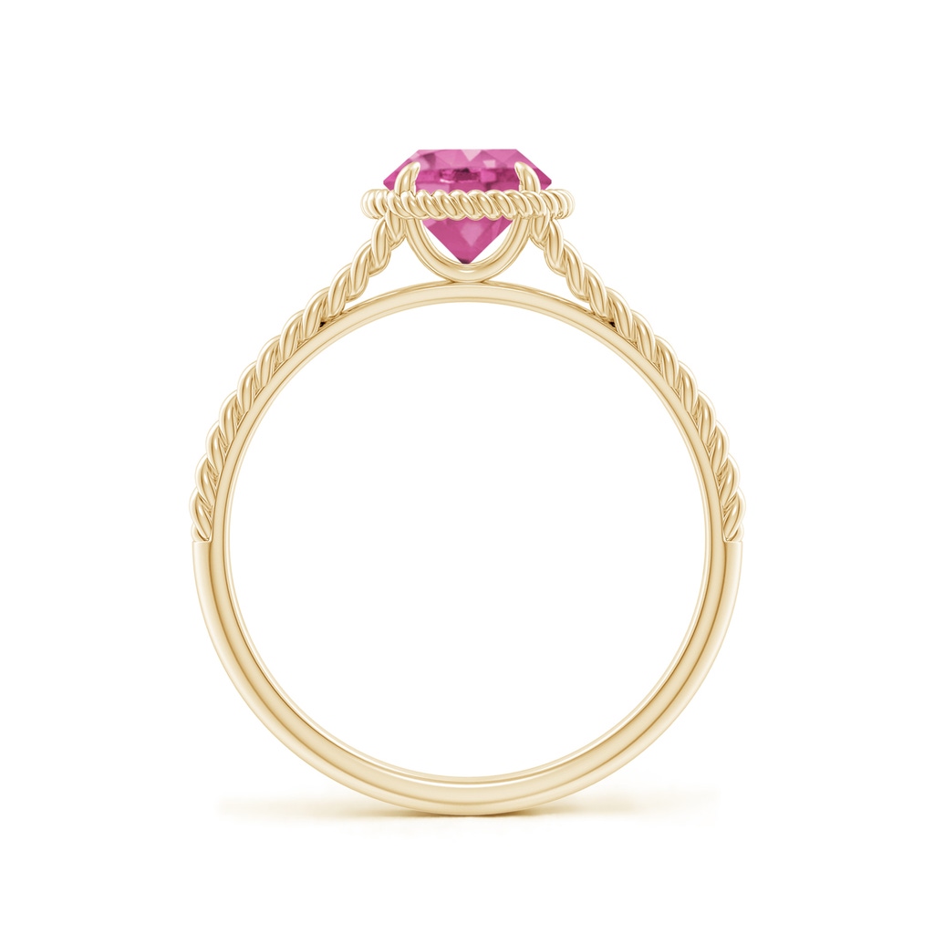 6mm AAA Pink Sapphire Twist Rope Split Shank Ring in Yellow Gold - side_1