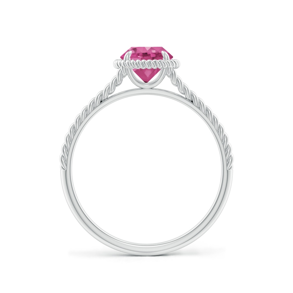 6mm AAAA Pink Sapphire Twist Rope Split Shank Ring in P950 Platinum side-1