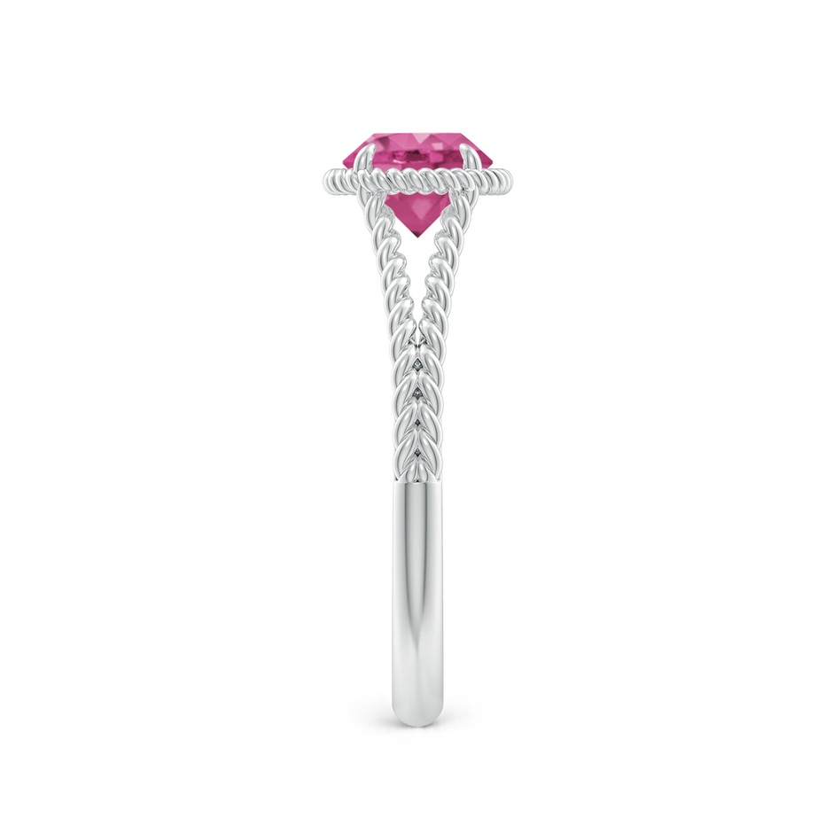 6mm AAAA Pink Sapphire Twist Rope Split Shank Ring in P950 Platinum side-2