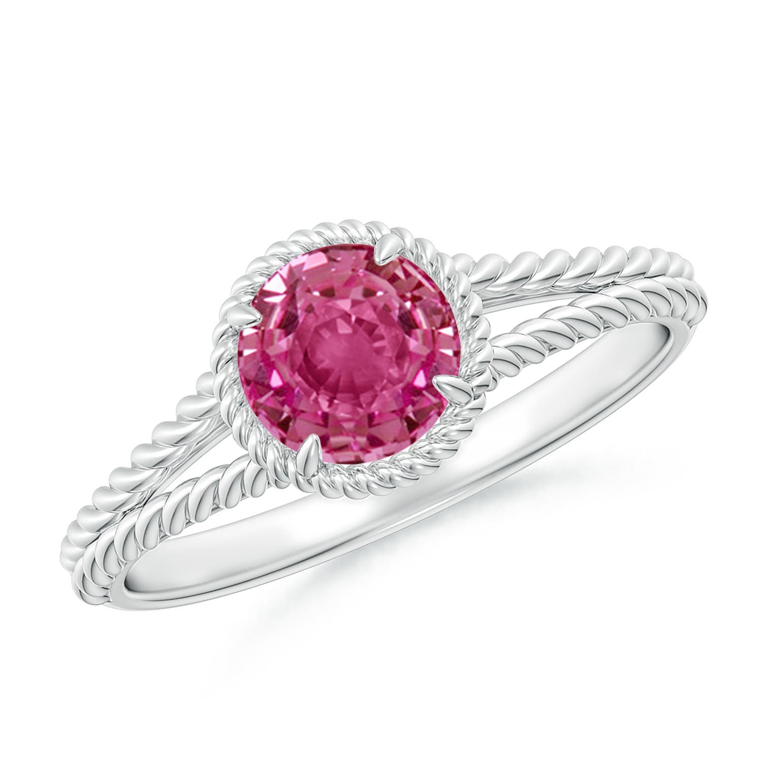 AAAA - Pink Sapphire / 1 CT / 14 KT White Gold