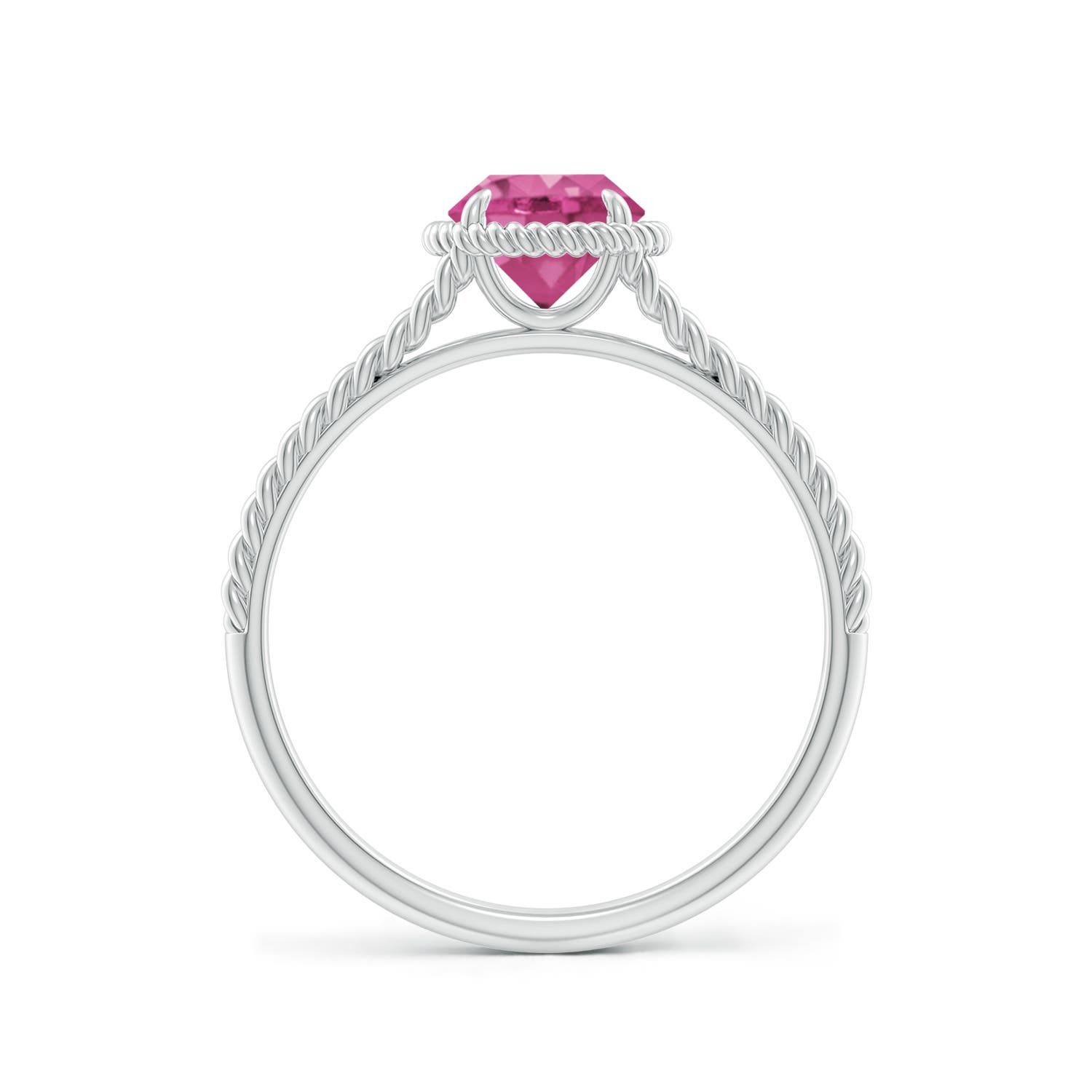 AAAA - Pink Sapphire / 1 CT / 14 KT White Gold