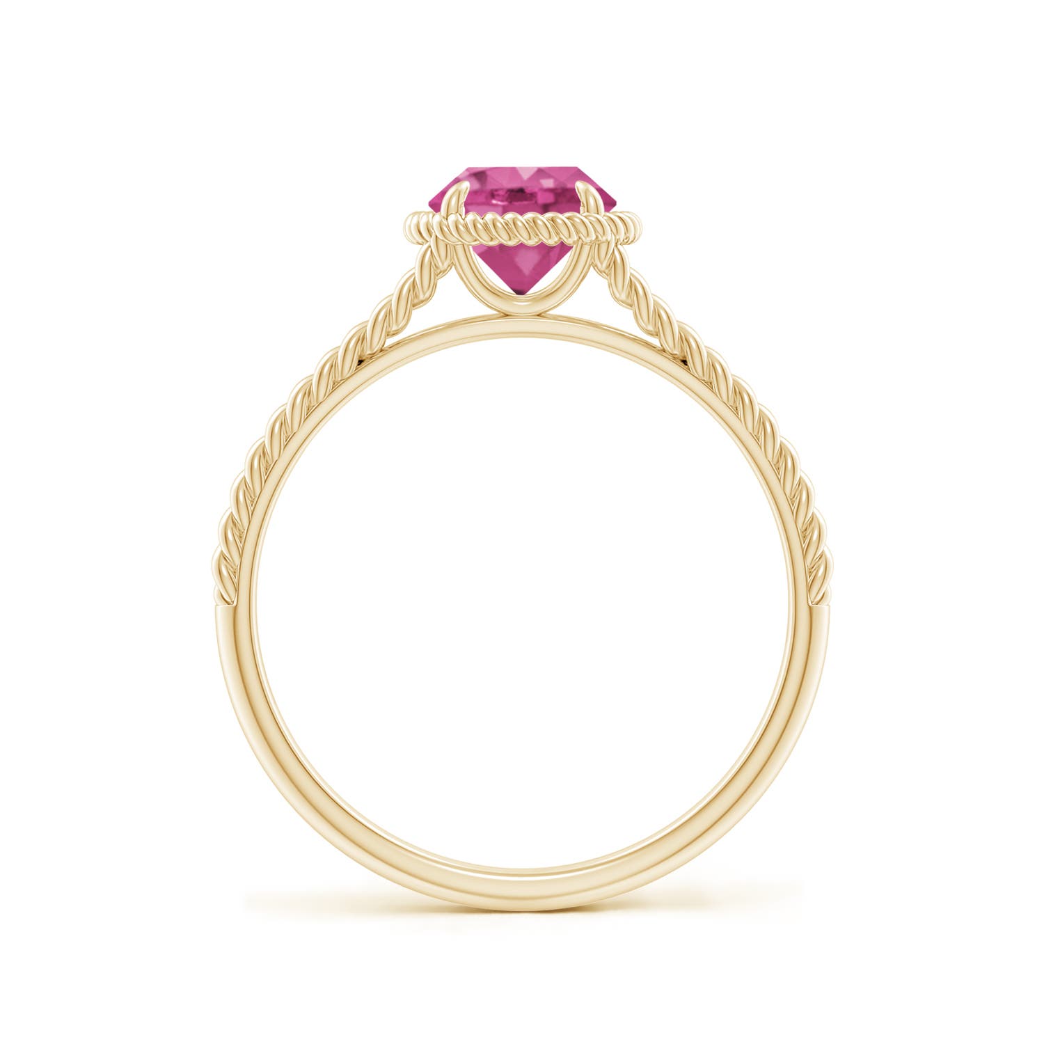 AAAA - Pink Sapphire / 1 CT / 14 KT Yellow Gold