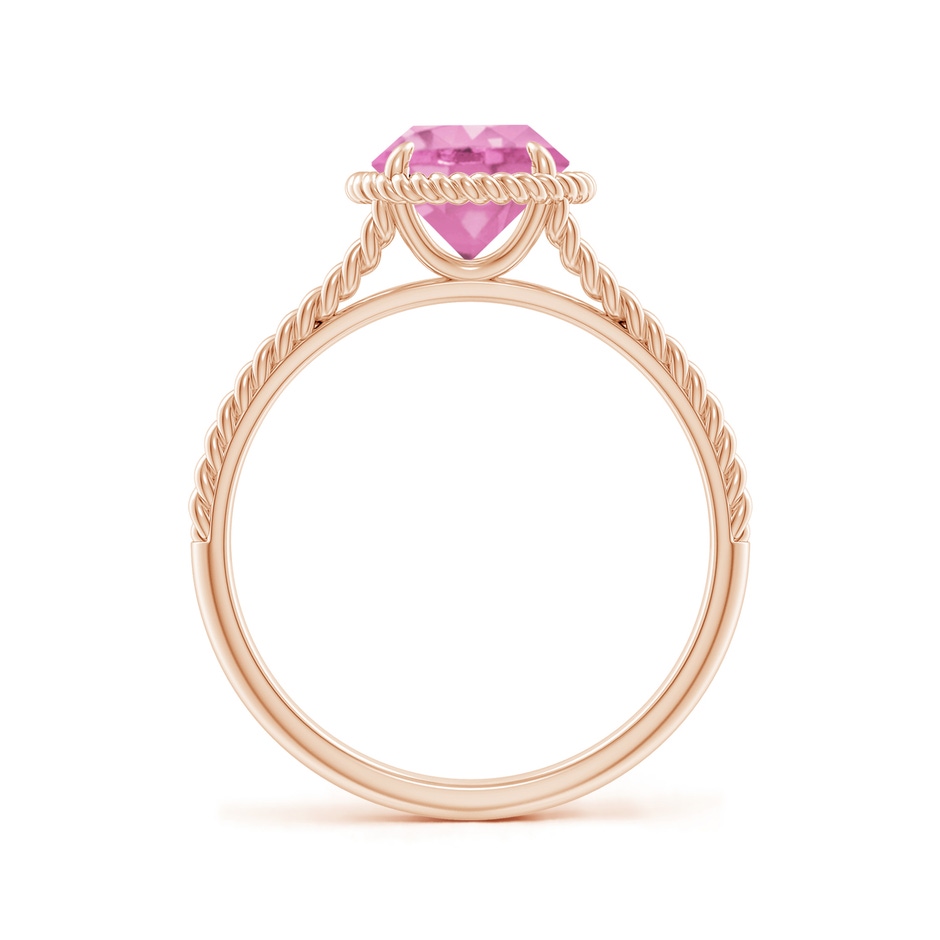 7mm A Pink Sapphire Twist Rope Split Shank Ring in Rose Gold side-1